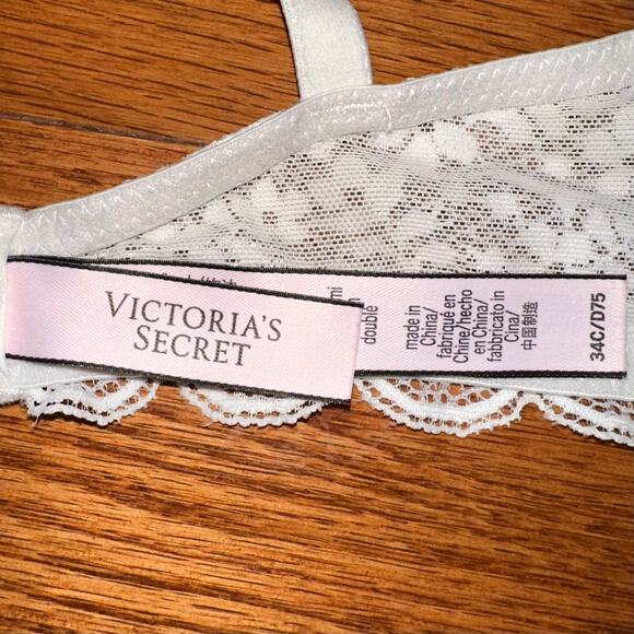 Victorias Secret Body by Victoria Unlined Demi Ivory Lace Bra Size 34C - Picture 3 of 12